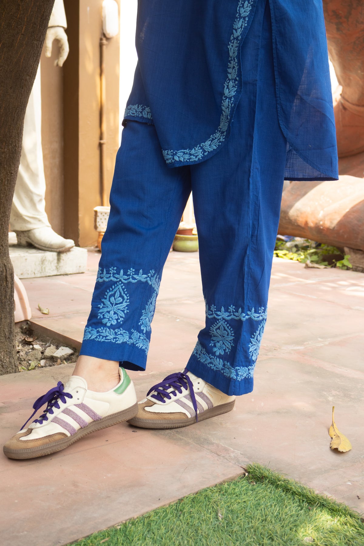 Blue Everyday Chikankari Cotton Coord Set