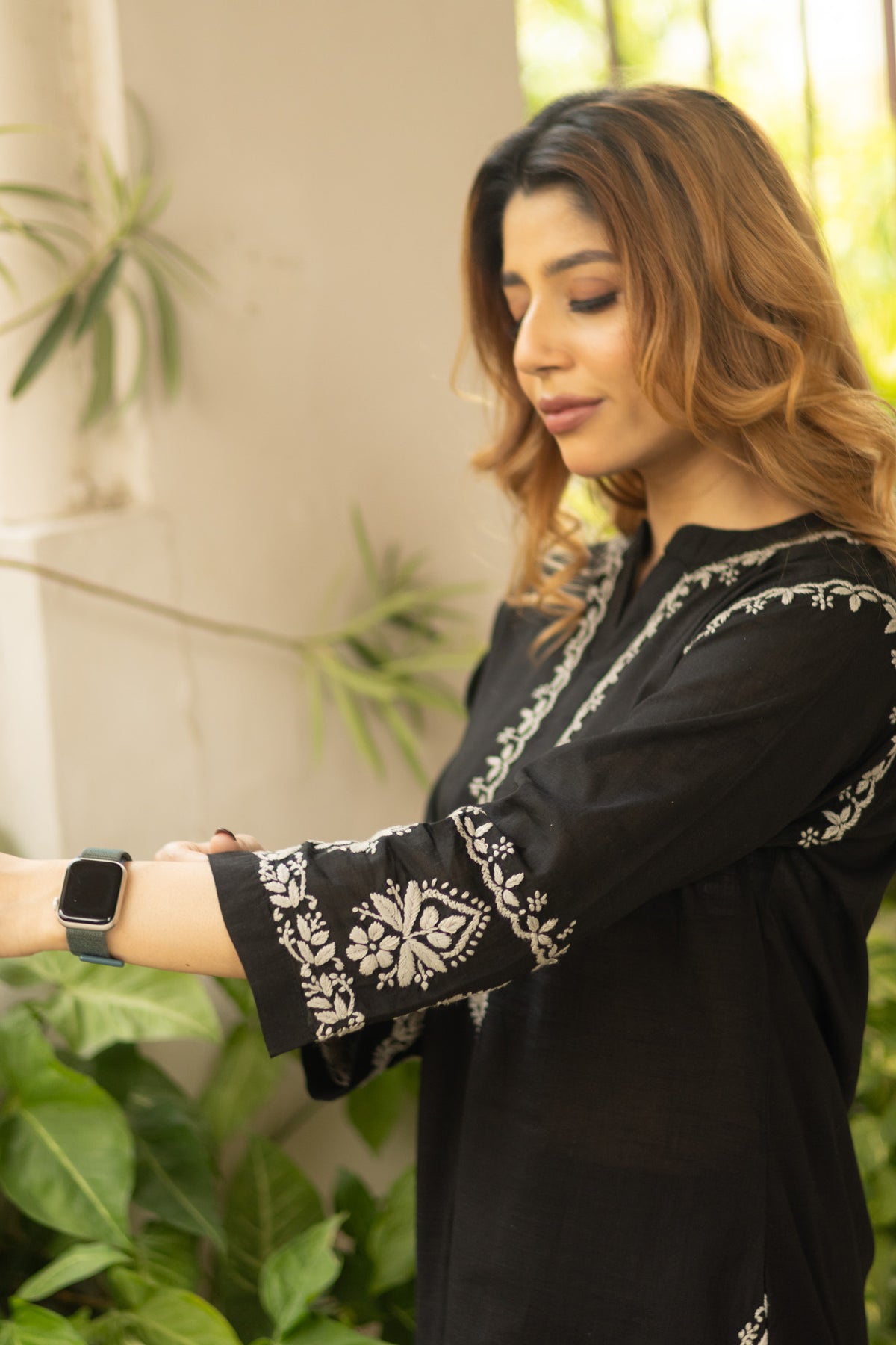 Black Everyday Chikankari Cotton Coord Set