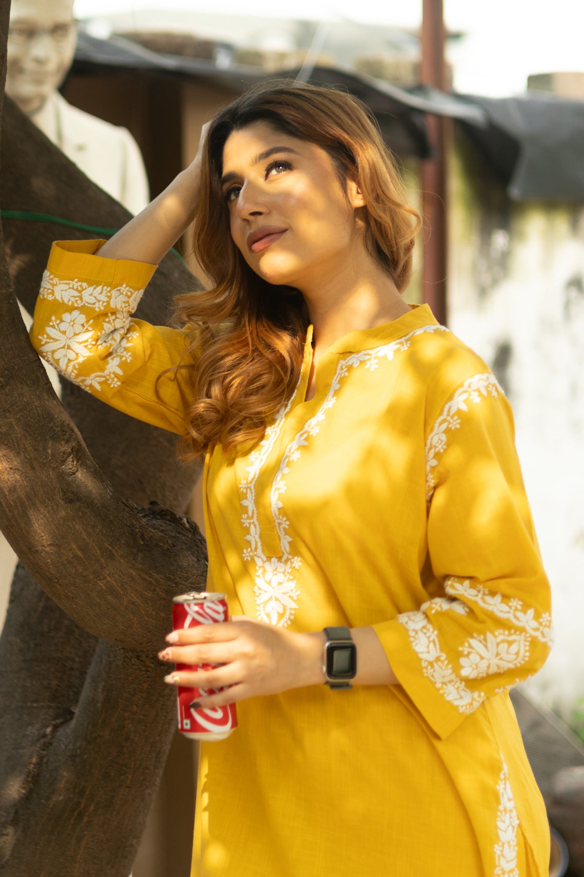 Yellow Everyday Chikankari Cotton Coord Set