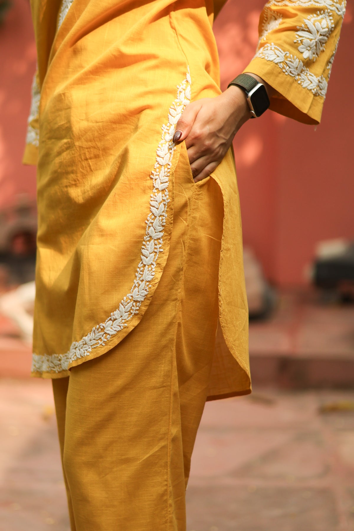 Yellow Everyday Chikankari Cotton Coord Set
