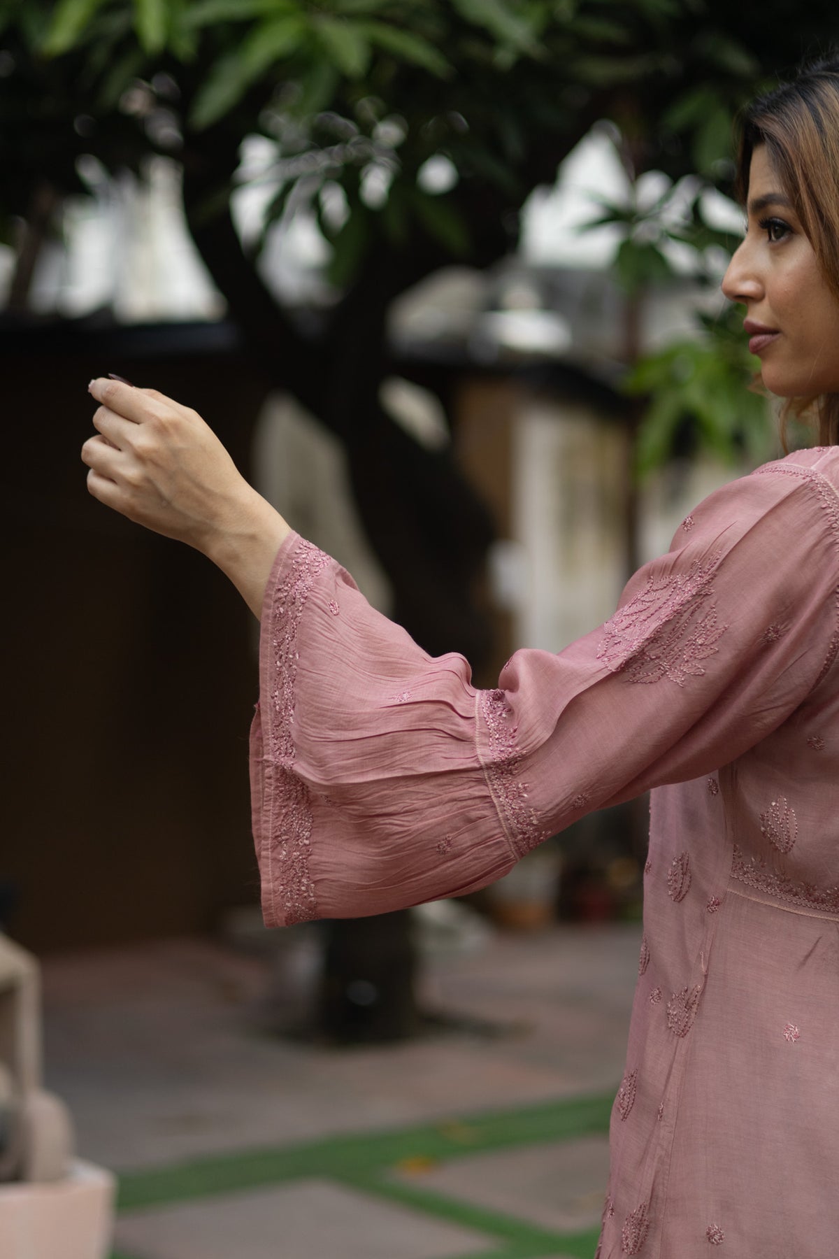 Onion Muslin Nyra Kurti Afghani 2 Piece Set
