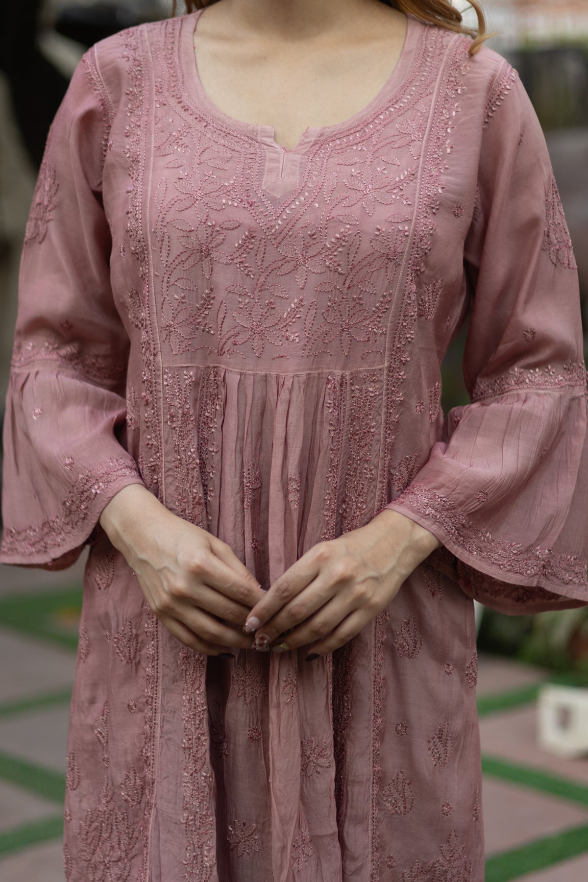 Onion Muslin Nyra Kurti Afghani 2 Piece Set
