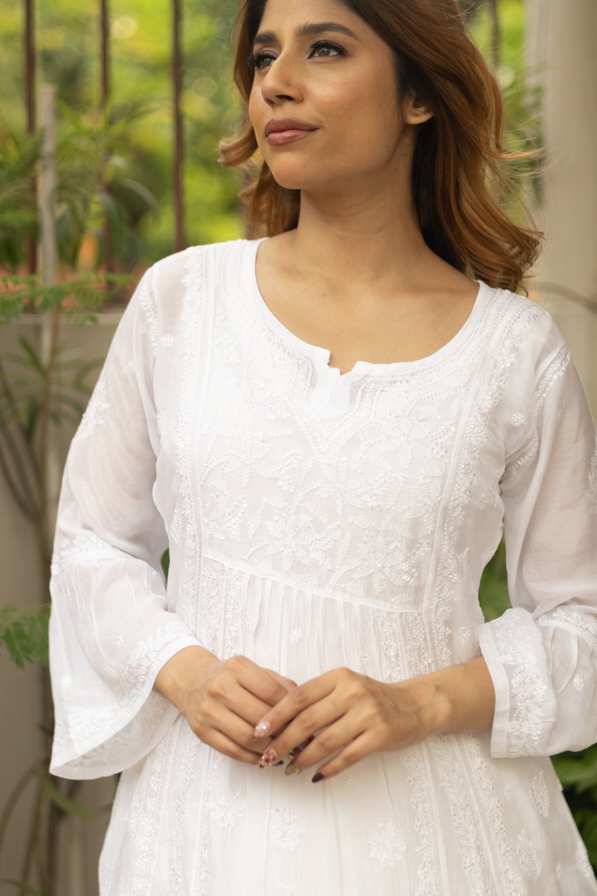 White Muslin Nyra Kurti