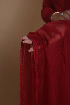 Maroon Chiffon Dupatta - 242