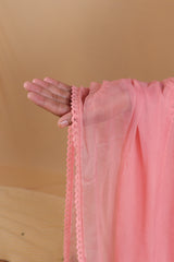 Peach Chiffon Dupatta - 178