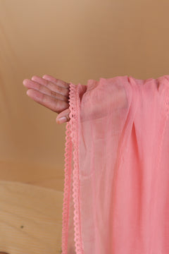 Peach Chiffon Dupatta - 178