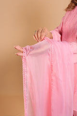 Peach Chiffon Dupatta - 753