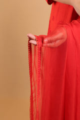 Red Chiffon Dupatta - 120DD
