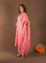 Urviya Chikankari Semi Tissue Cutdaana Pearl Work Panel Suit