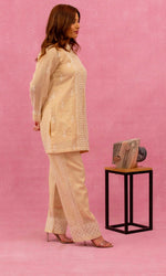 Urviya Chikankari Tissue Yellow Mukaish Coord Set