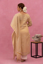 Urviya Chikankari Tissue Yellow Cutdaana Pearl Work Daraj Suit