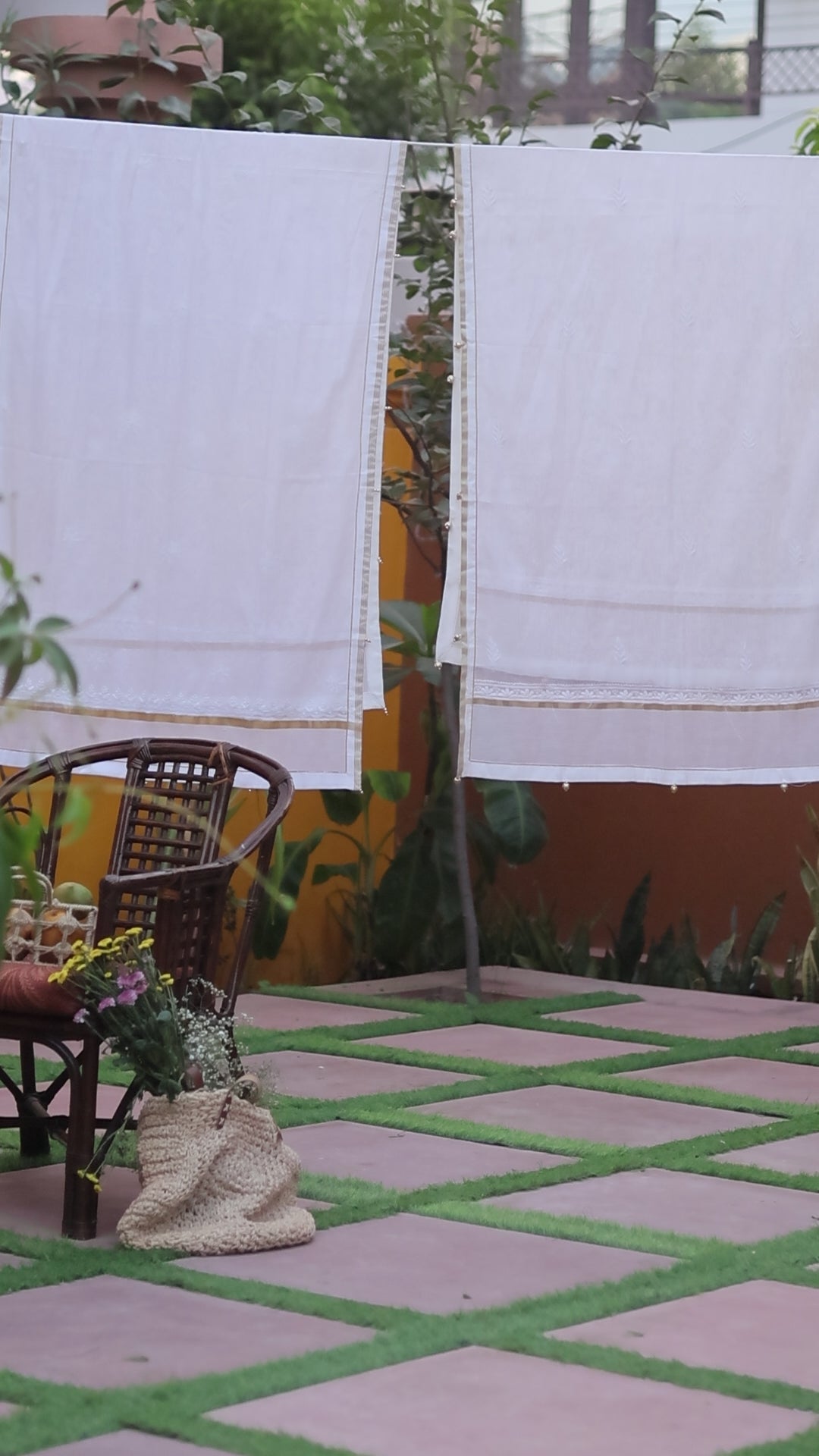 Yellow Angarkha Cotton 2 Piece Set